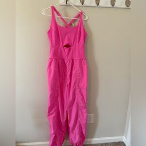 Free People FP Movement Righteous Onesie Hot Pink Size Large Jumpsuit